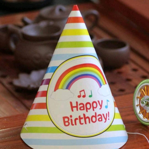 10Pcs Rainbow Birthday Hats