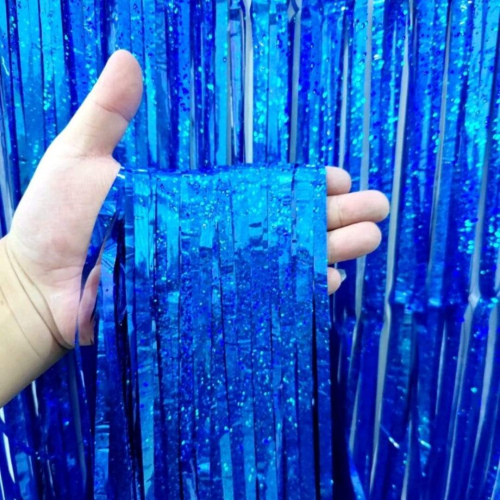 1Pc Blue Curtain